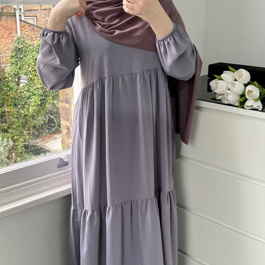 Baby Doll Abaya in Grey